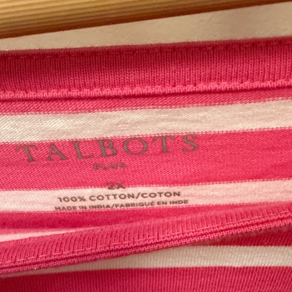 Talbots Pink and White Cotton Top - Picture 2 of 3
